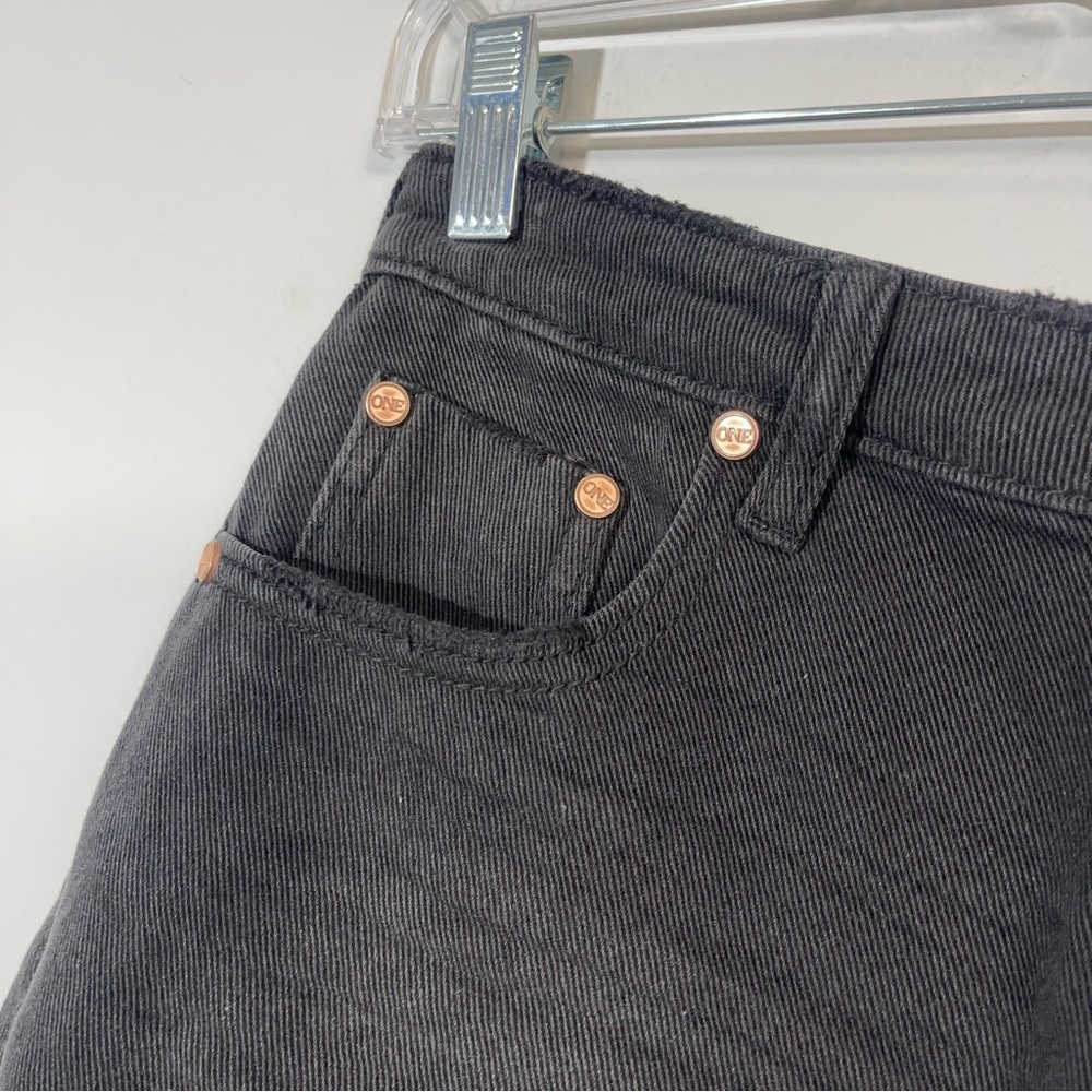 ONE TEASPOON TRUCKERS MID WAIST RELAXED DENIM JEAN SHORTS IN PURE BLACK SIZE 27 - Picture 14 of 16